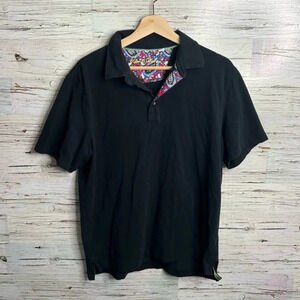 Robert Graham men’s  short sleeve shirt collar black medium